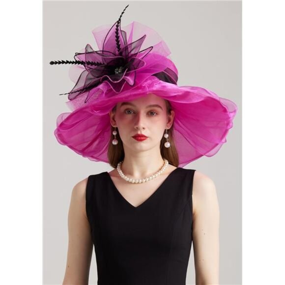 Women\'s Kentucky Hat Wide Brim Pink6 main image 4